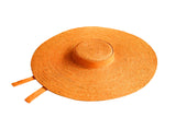 LOLA Wide Brim Jute Straw Hat In Boho Orange - Bali Artisan Handcrafted