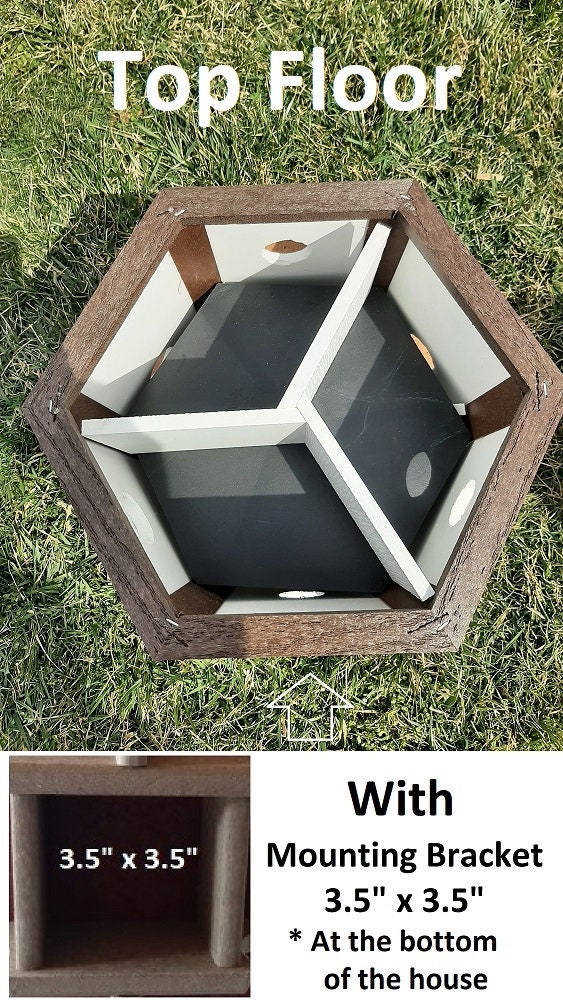 Artisan Extra Large Amish-Made Poly Birdhouse with 6 Nesting Compartments – Weatherproof Outdoor Birdhouse