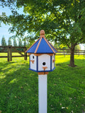 Artisan Extra Large Amish-Made Poly Birdhouse with 6 Nesting Compartments – Weatherproof Outdoor Birdhouse