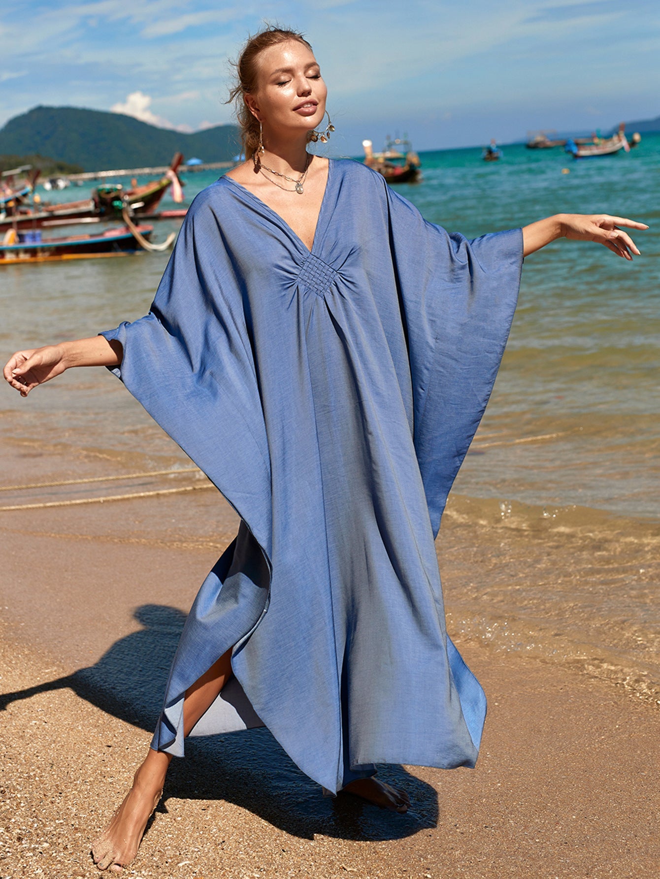 Center-Knit Beach Maxi Dress
