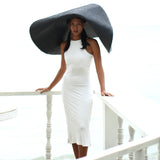 OLA Ecovero Rib Midi Dress In Off White - Made in Bali