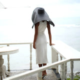 OLA Ecovero Rib Midi Dress In Off White - Made in Bali