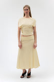FOLDOVER FLARED SKIRT IN BUTTER