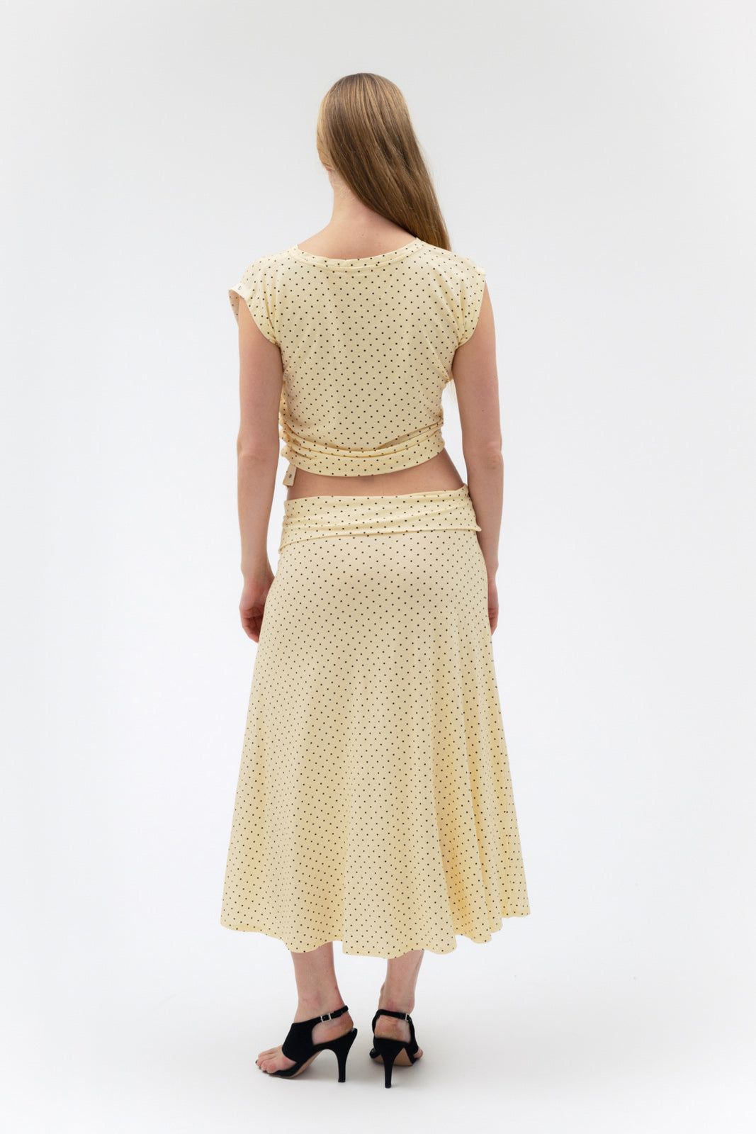 FOLDOVER FLARED SKIRT IN BUTTER
