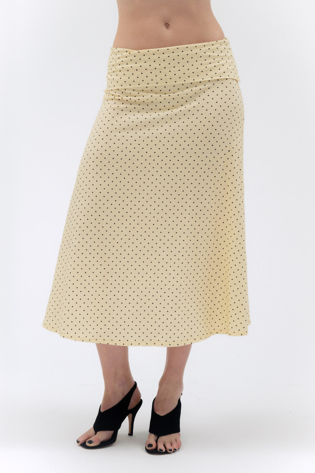 FOLDOVER FLARED SKIRT IN BUTTER