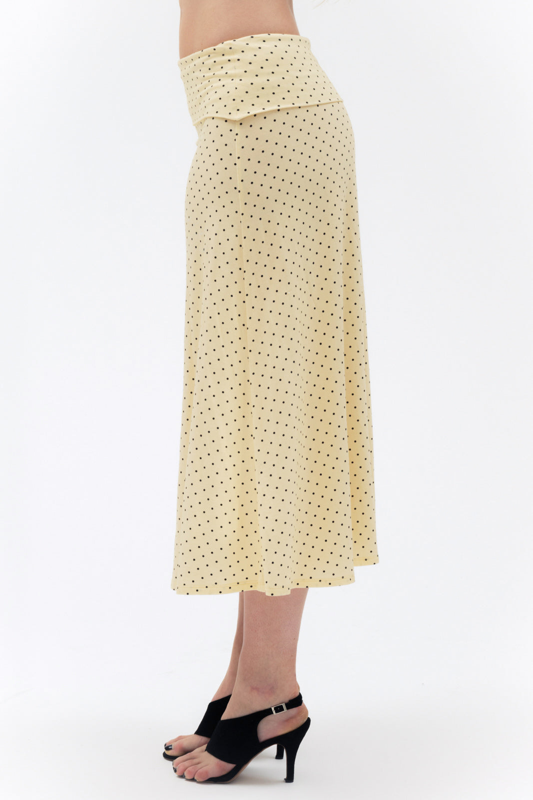 FOLDOVER FLARED SKIRT IN BUTTER