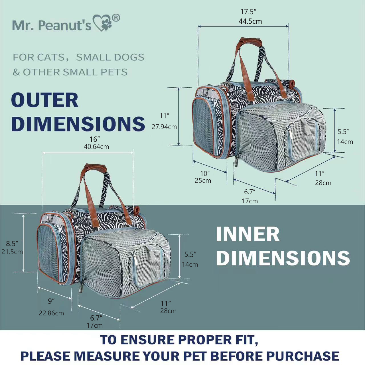 Tropical Standard Size Airline Compliant Expandable Pet Carrier