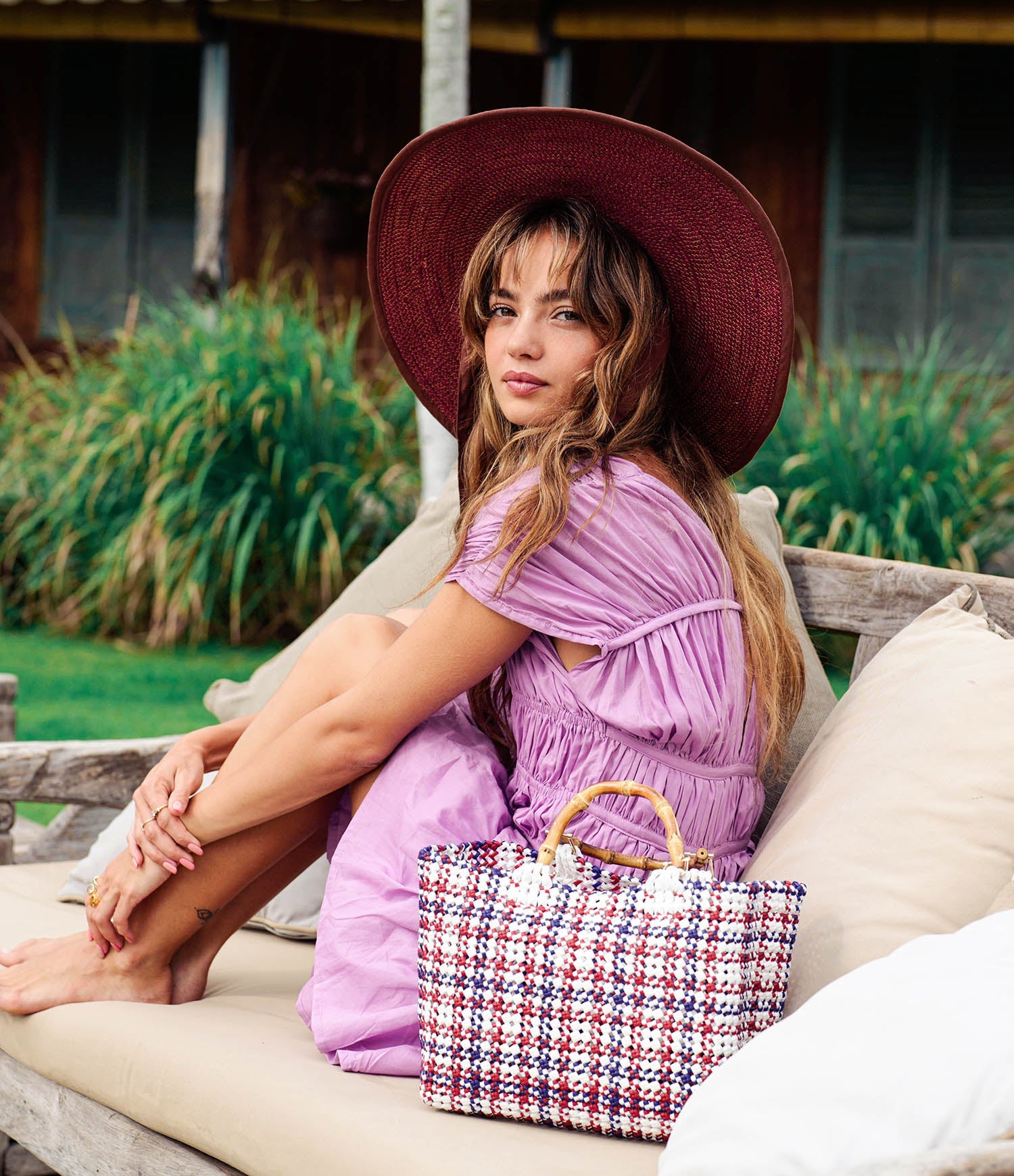 Artisan-made in Bali- The Srikandi Mini Ruffle Dress In Light Purple