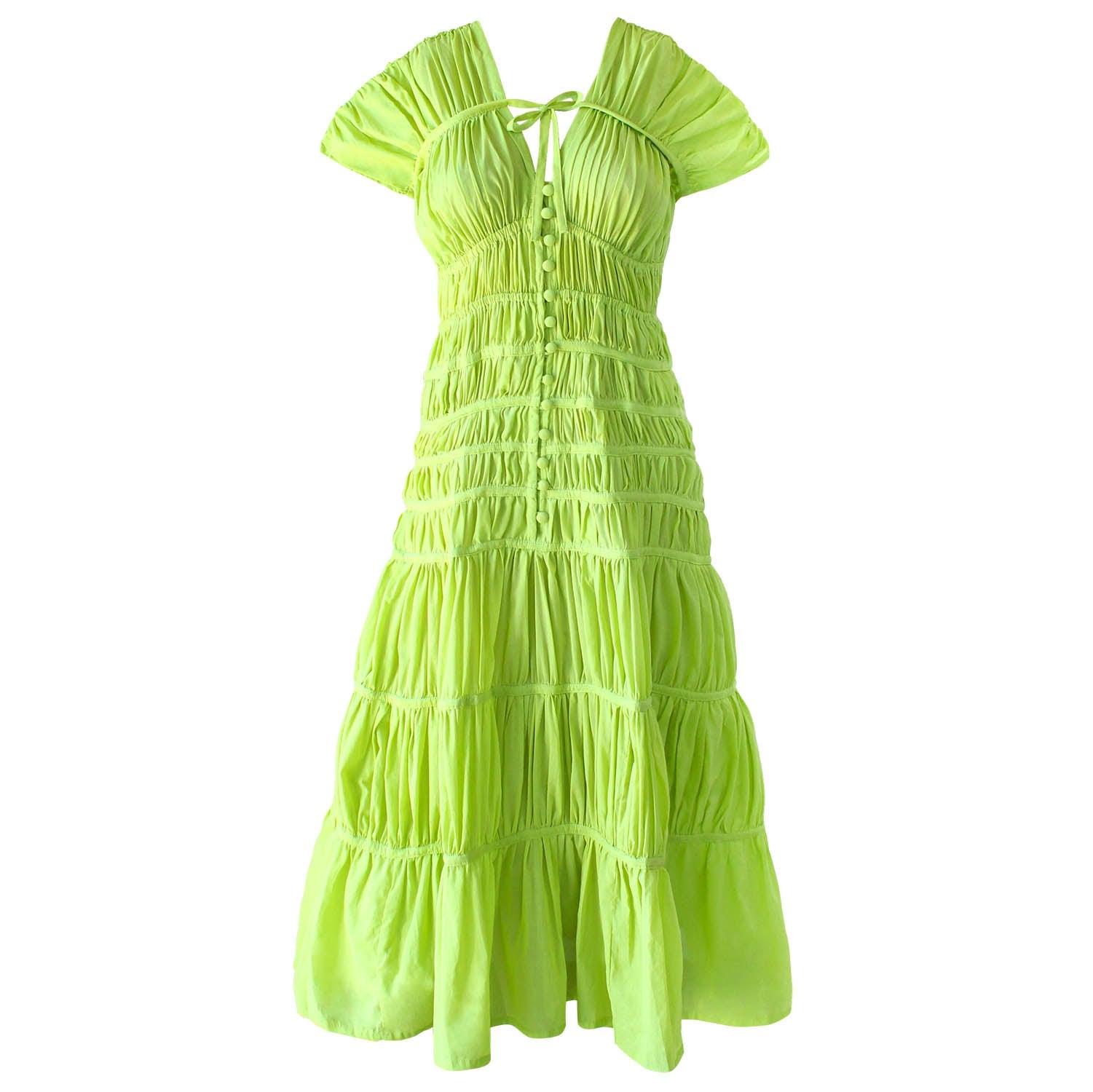 Bali Artisan The Srikandi Maxi Resort Dress In Lime Green