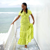 Bali Artisan The Srikandi Maxi Resort Dress In Lime Green