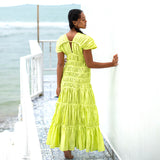 Bali Artisan The Srikandi Maxi Resort Dress In Lime Green