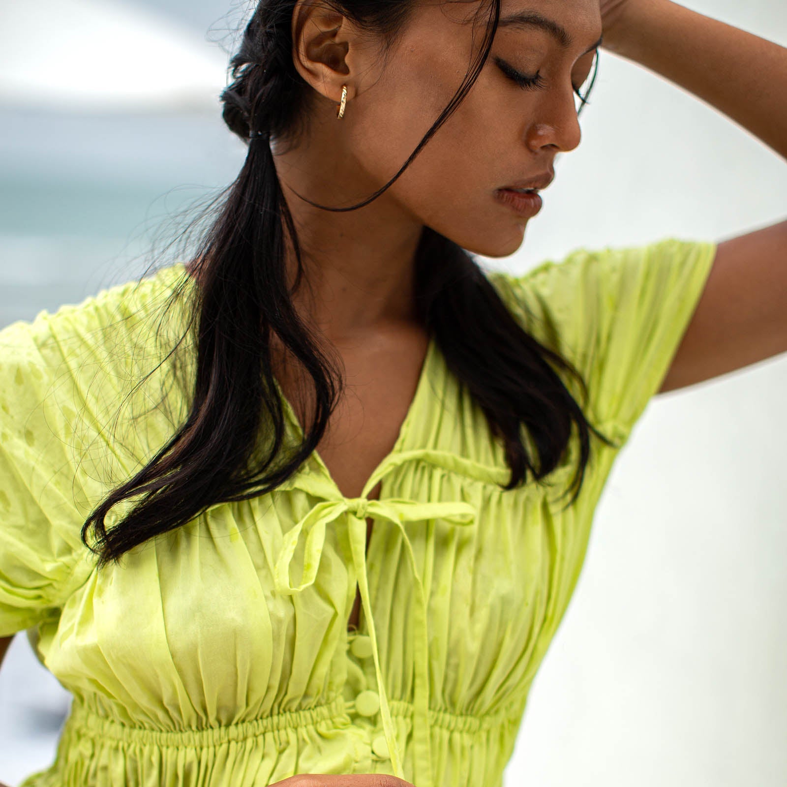 Bali Artisan The Srikandi Maxi Resort Dress In Lime Green