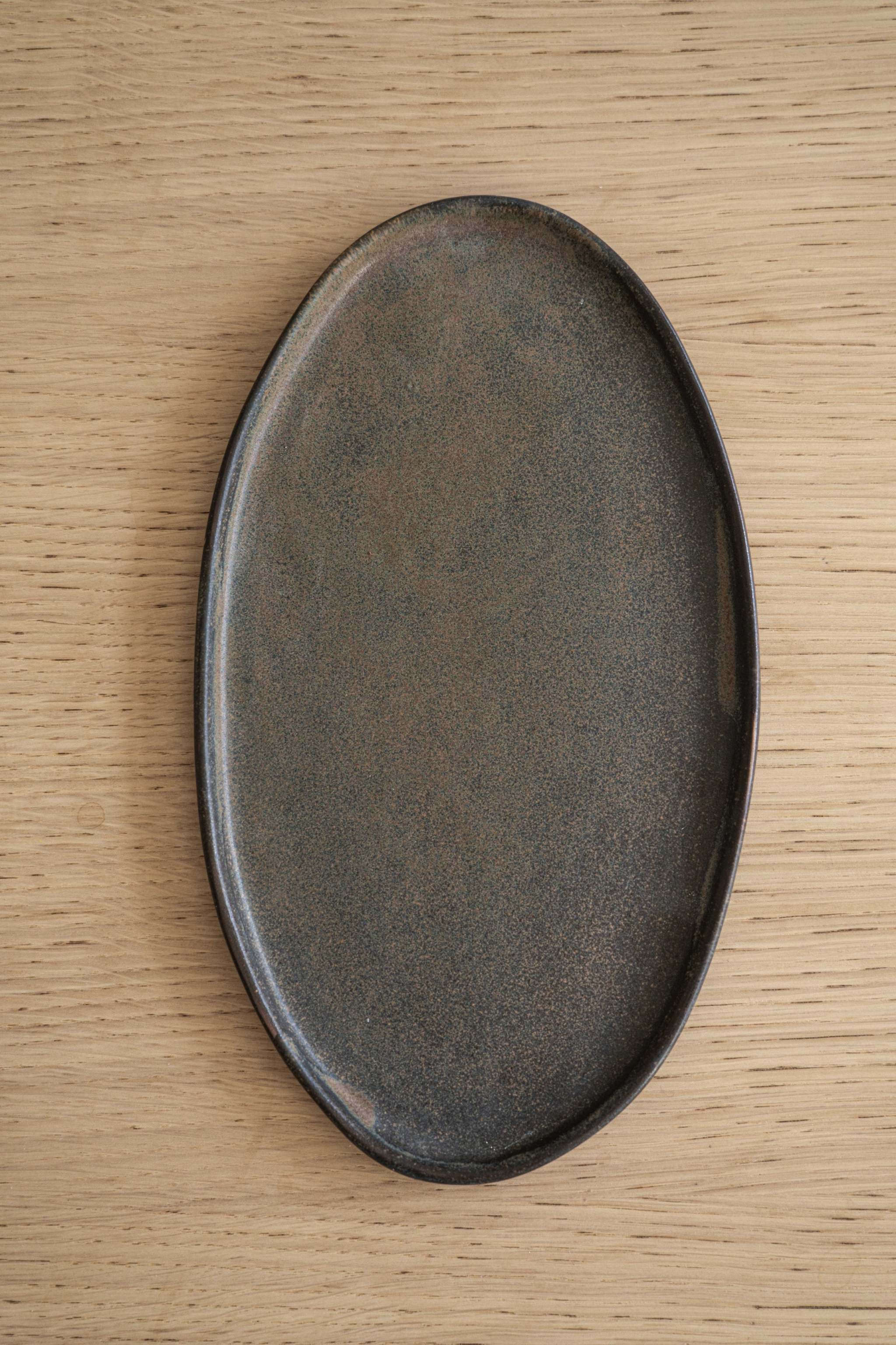 Rust Matte Stoneware Serving Platter Handmade