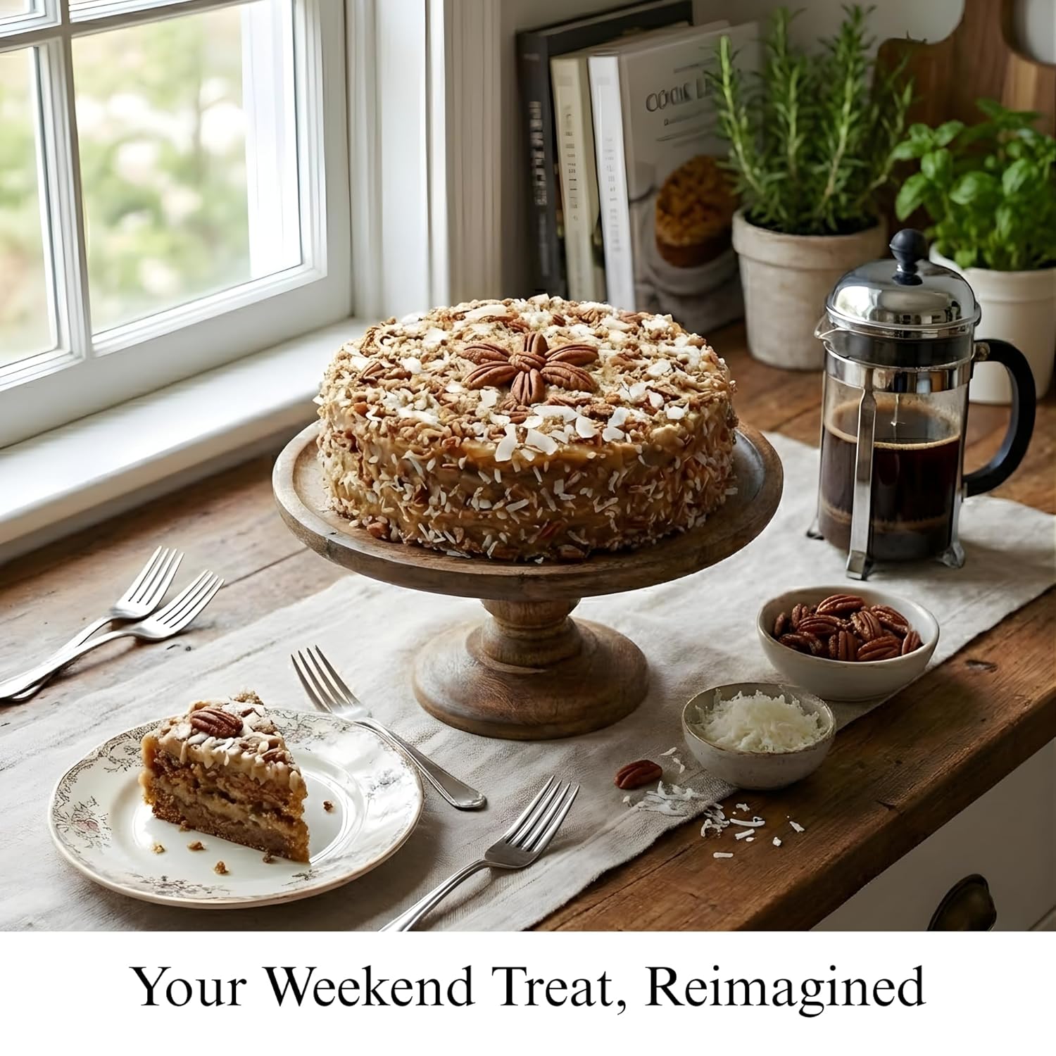 Sugar-Free German Chocolate Cake, 2.4 lb – Belgian Cocoa, Coconut-Pecan Filling