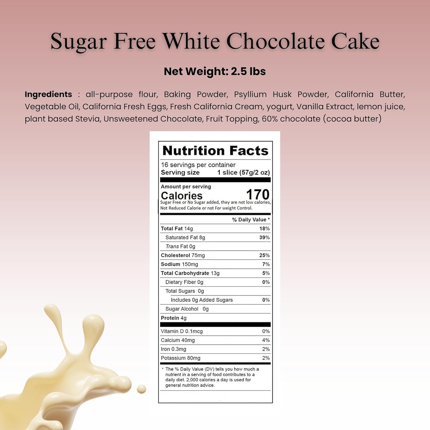 Sugar Free Swedish Strawberry Cream Cake (Jordgubbstårta), 2.5 lbs