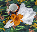 Artisan Orchid Handwoven Iraca Napkin Ring