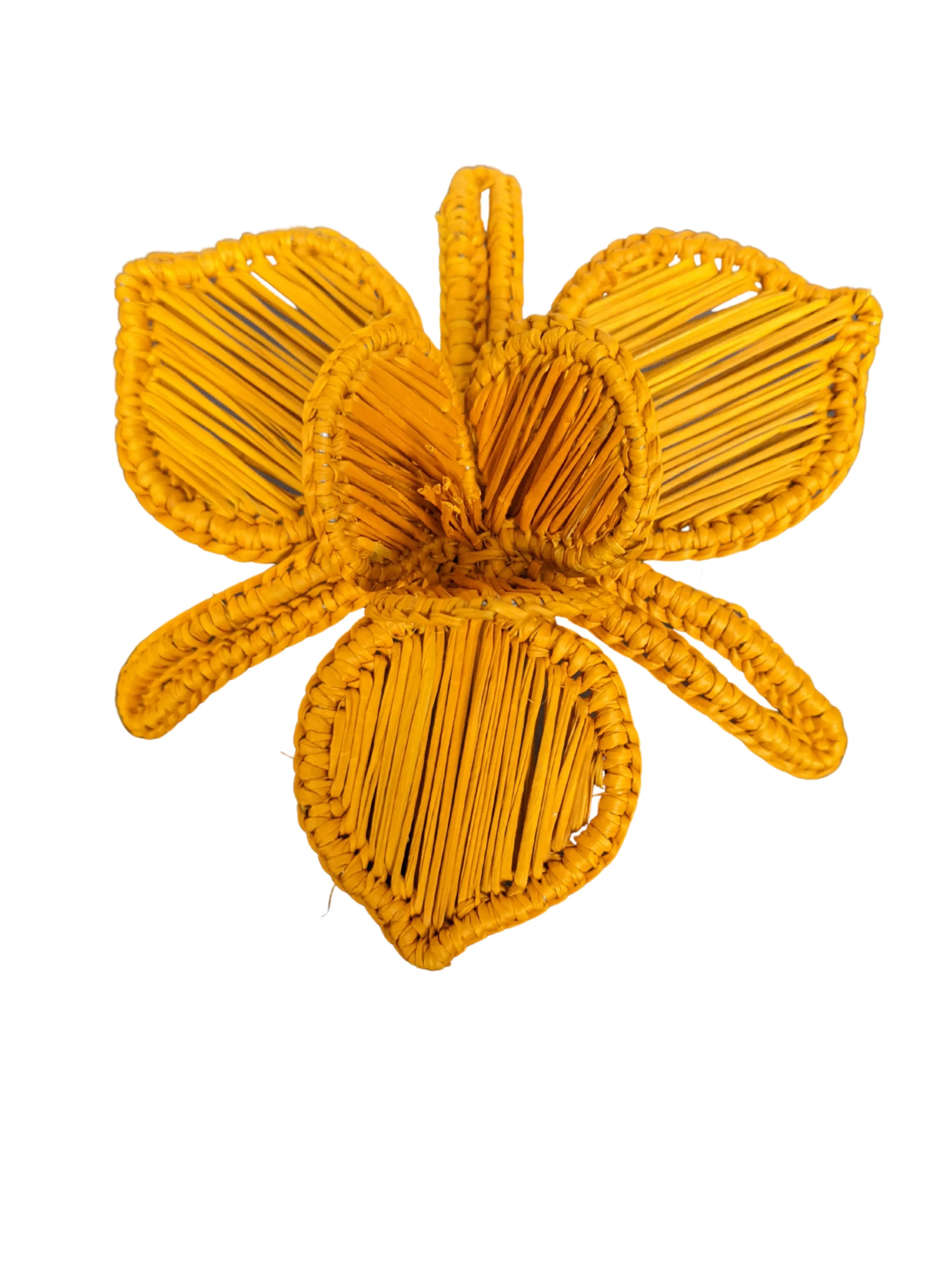 Artisan Orchid Handwoven Iraca Napkin Ring