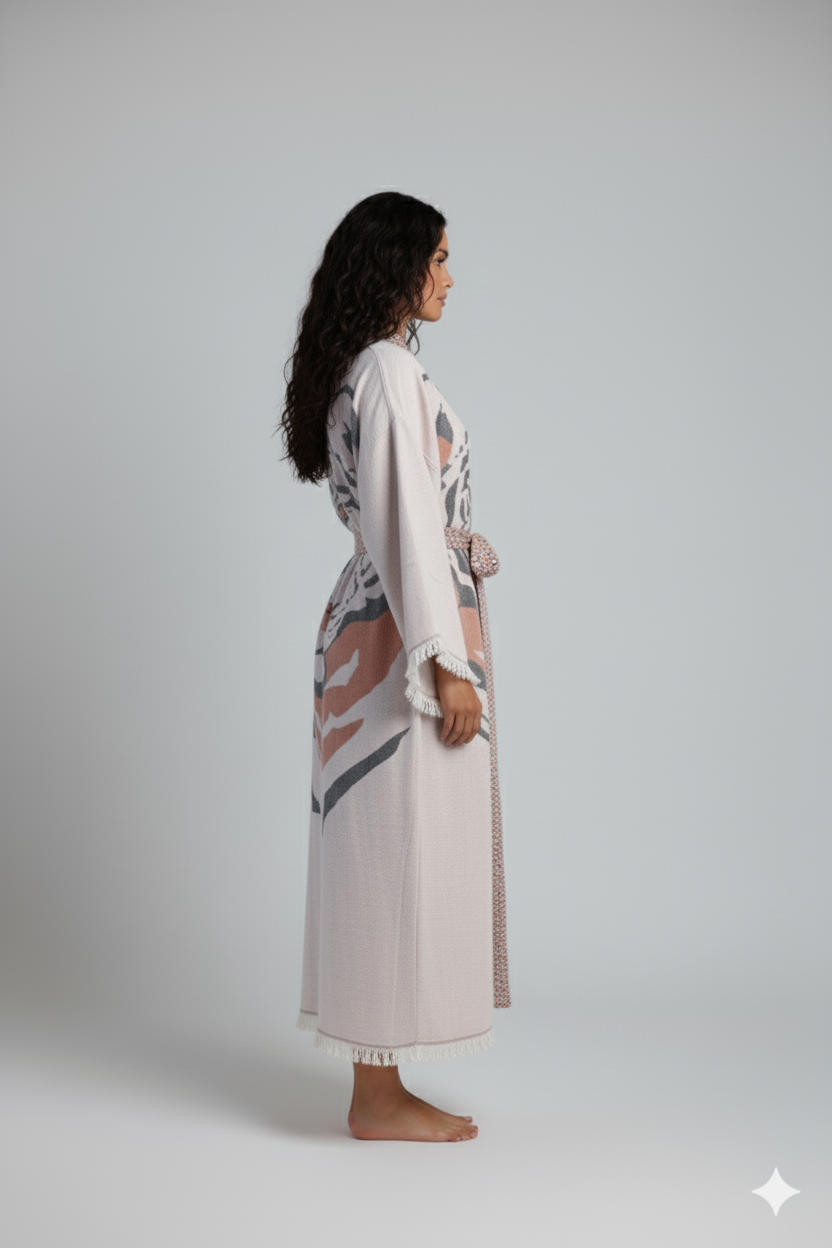 100% Cotton Tiger Kimono Hand Printed