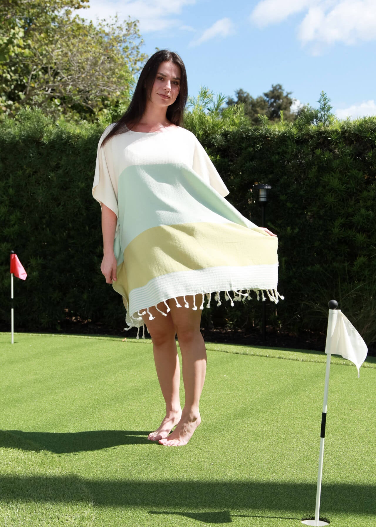 Handwoven Multi Color Tunic Beach Cover Up