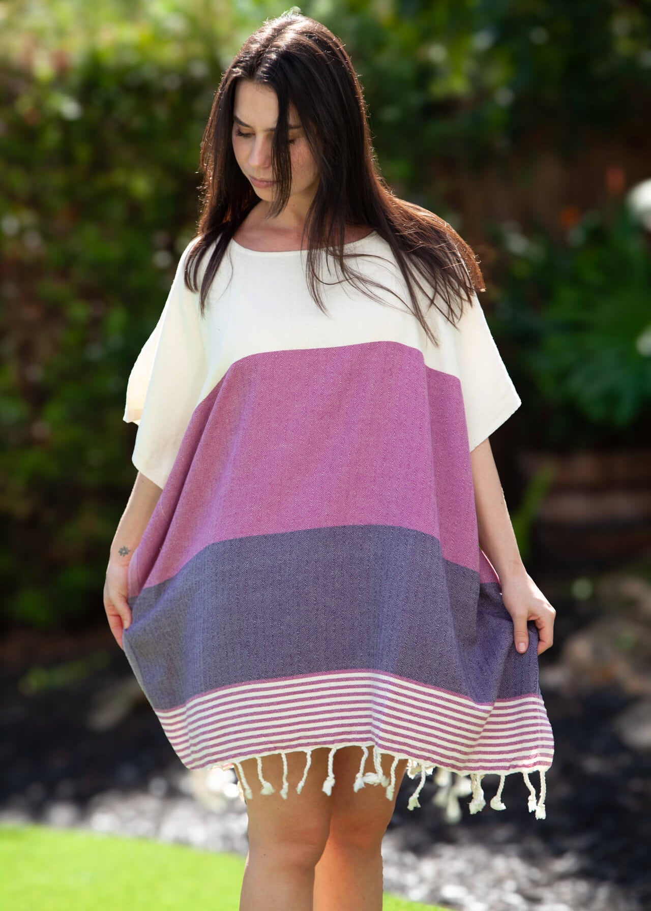 Handwoven Multi Color Tunic Beach Cover Up