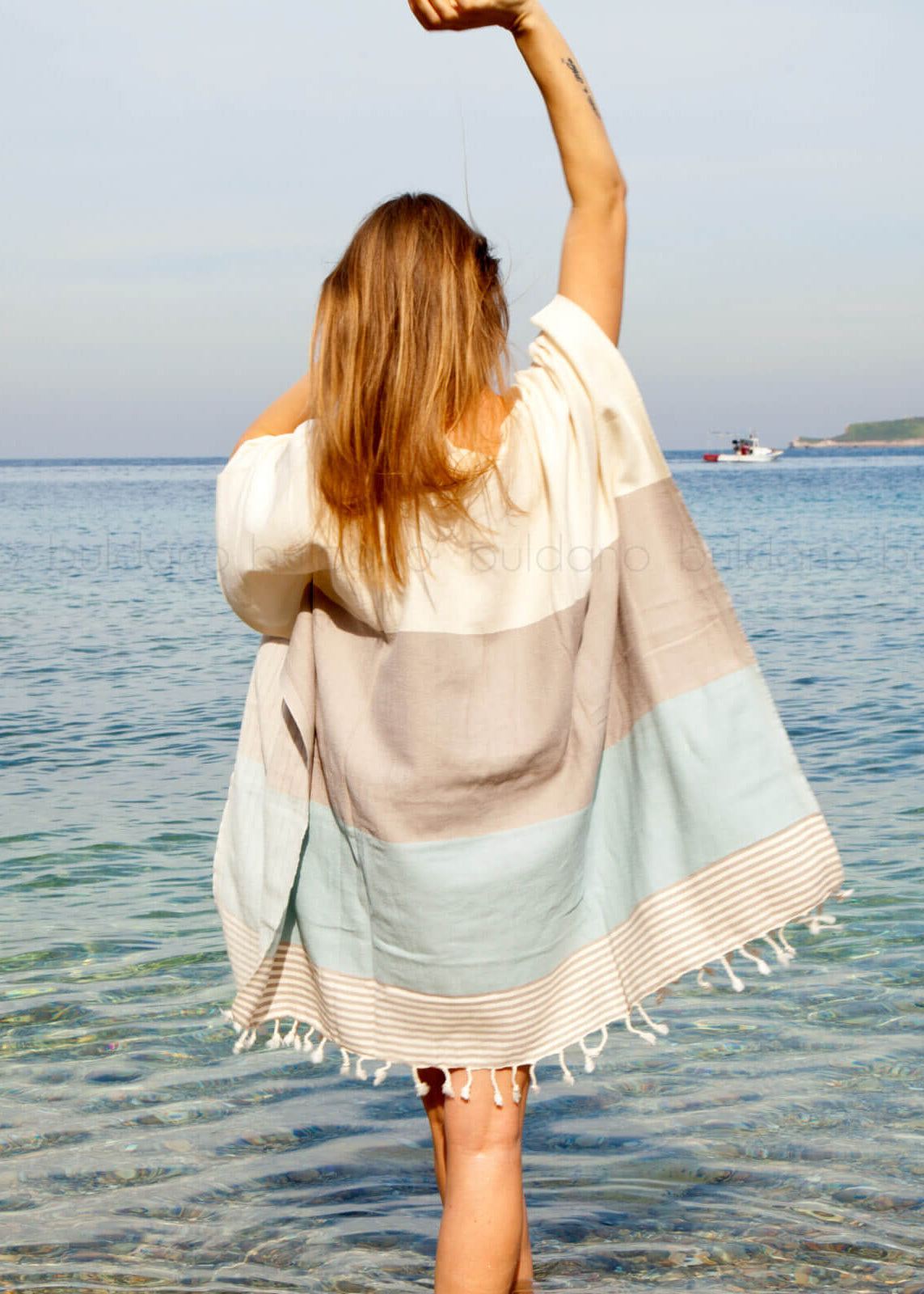 Handwoven Multi Color Tunic Beach Cover Up