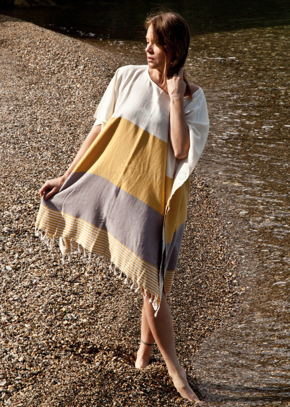 Handwoven Multi Color Tunic Beach Cover Up