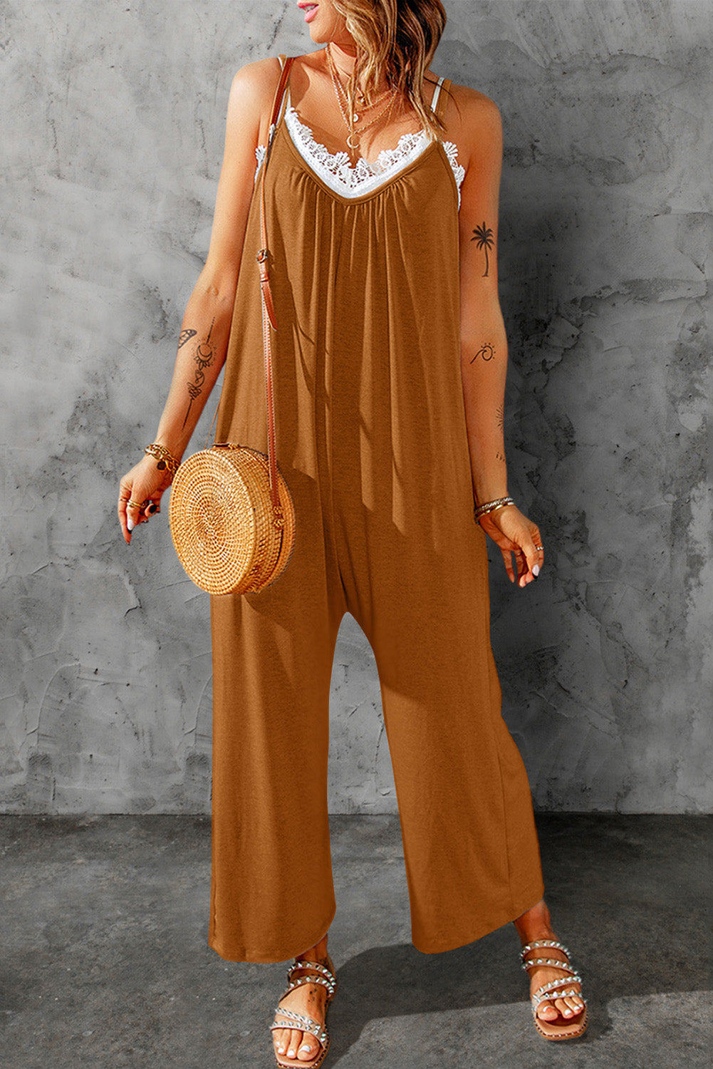 Boho Wide Leg Jumpsuit, Vacation Romper