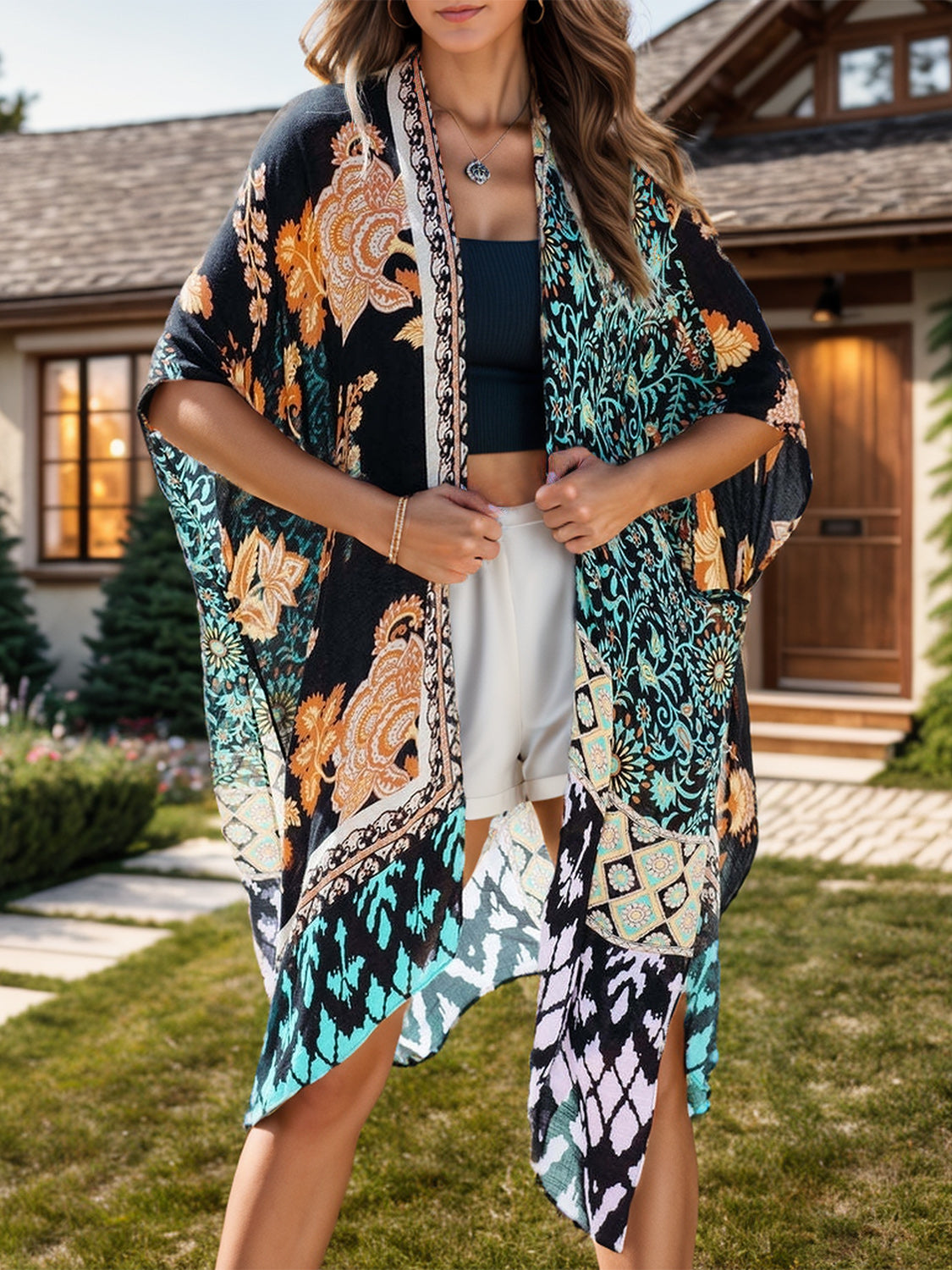 Boho Open Front Cover-Up Kimono