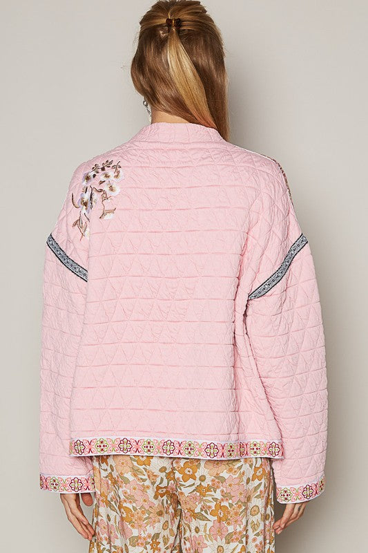 Blush Pink Embroidered Beachy Boho Jacket