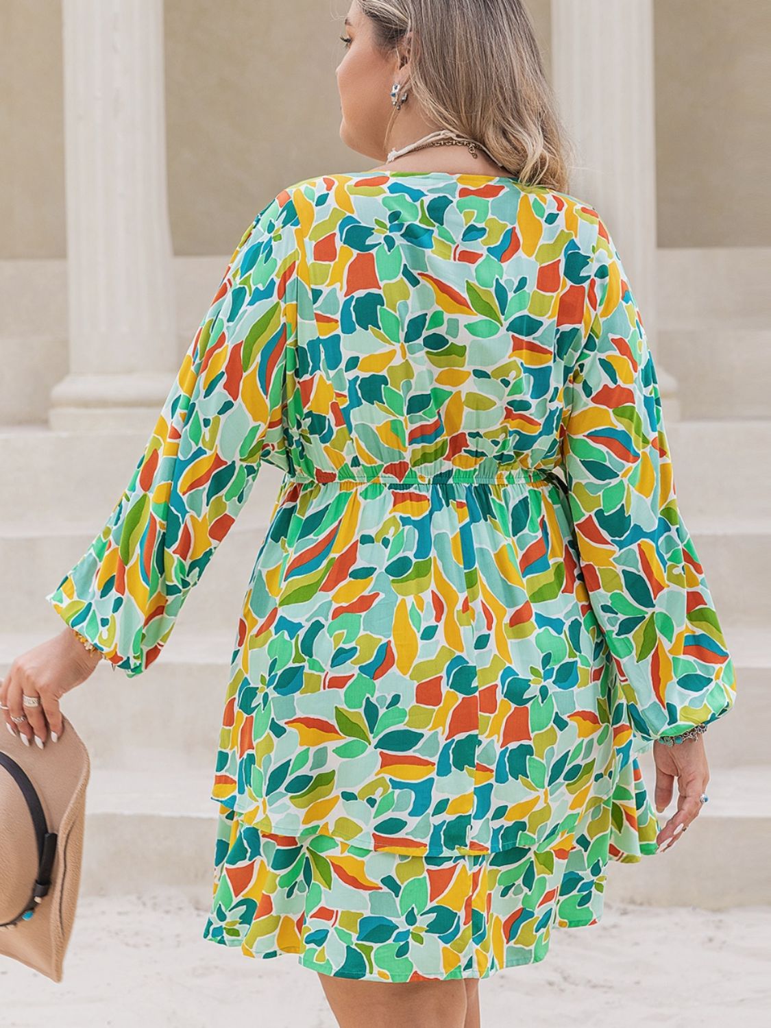 Plus Size Long Sleeve Mini Summer Dress