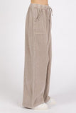 Beachy Mocha Lace Tri Cotton Gauze Boho Pants