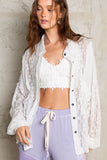 Oversize Lace Button-Down Beachy Boho Shirt