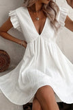 Ruffled Cap Sleeve Mini Summer Dress