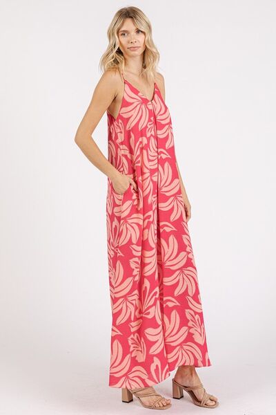 Tropical Vacation Maxi Cami Dress with Pockets