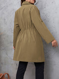 Plus Size Lapel Collar Trench Coat