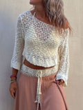 Beachy Long Sleeve Knit Boho Cover Up