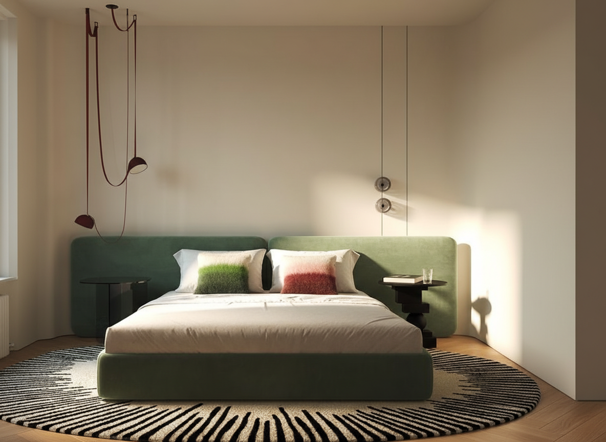 Burgundy, Pink and Cream Handwoven Wool Pillow – Brushed Texture