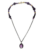 Amethyst and Black Spinel Necklace - Artisan Crafted