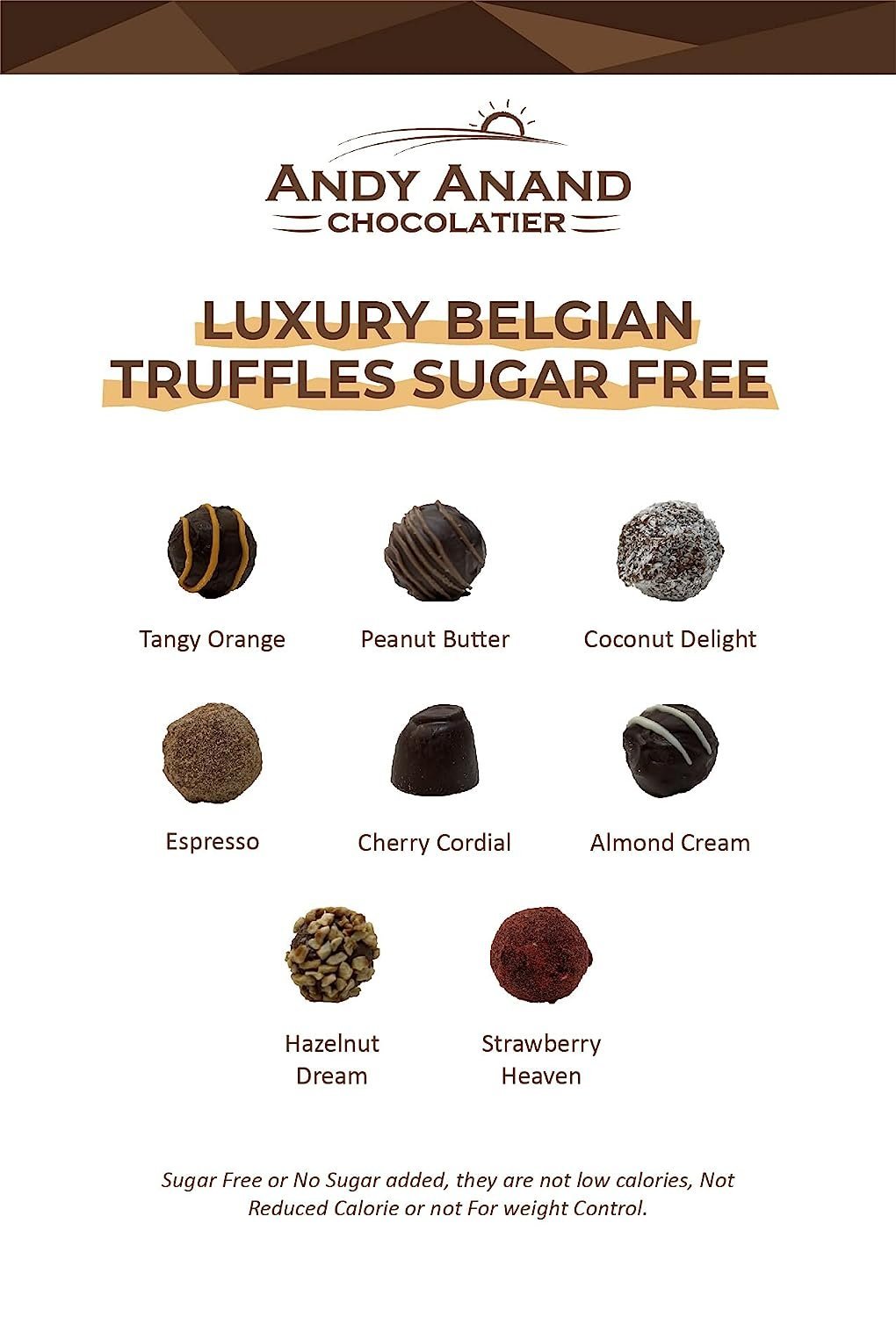 Sugar-Free Belgian Chocolate Truffles Gift Box, 48 pc
