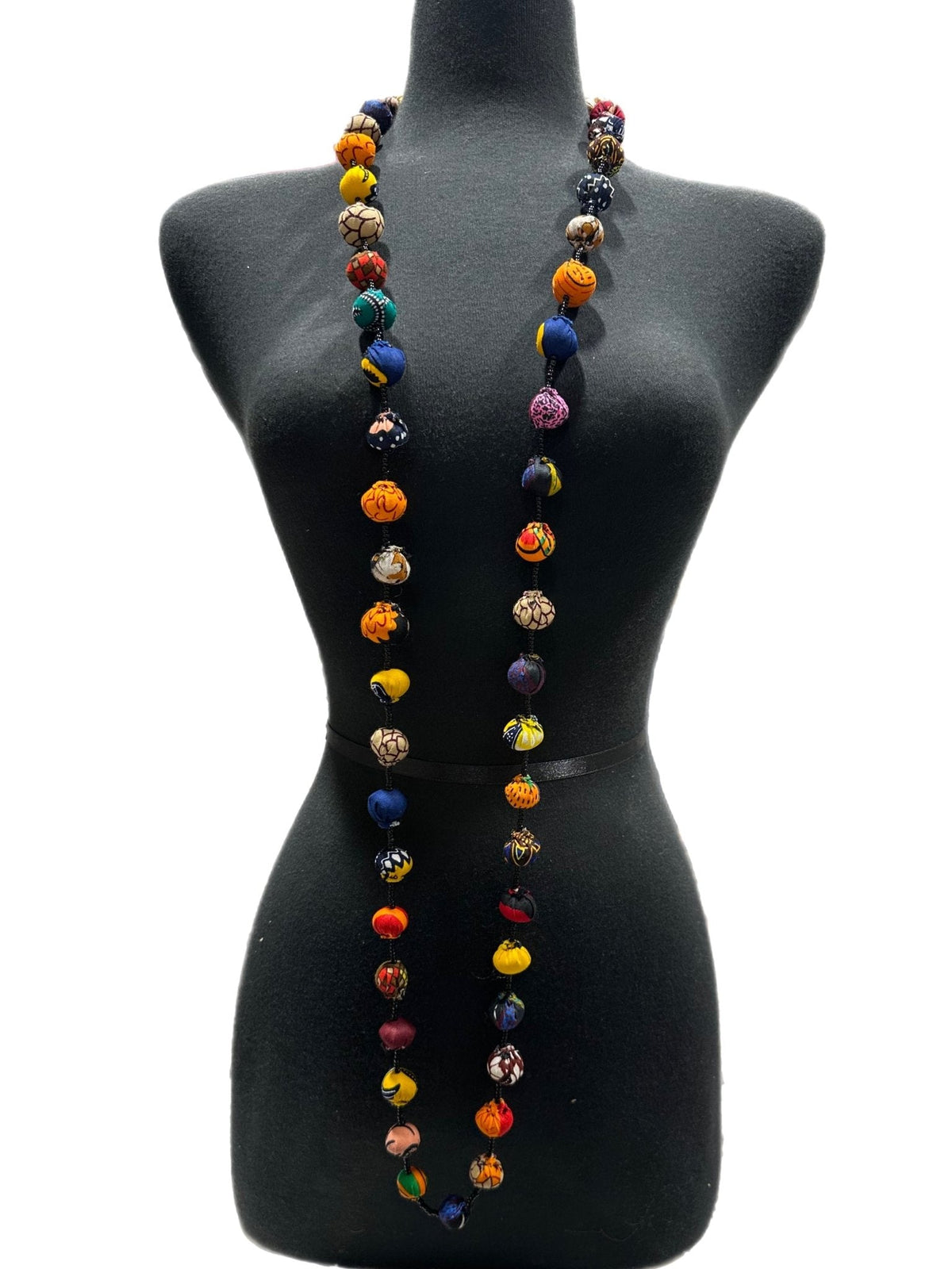 Ankara fabric balls single Necklaces