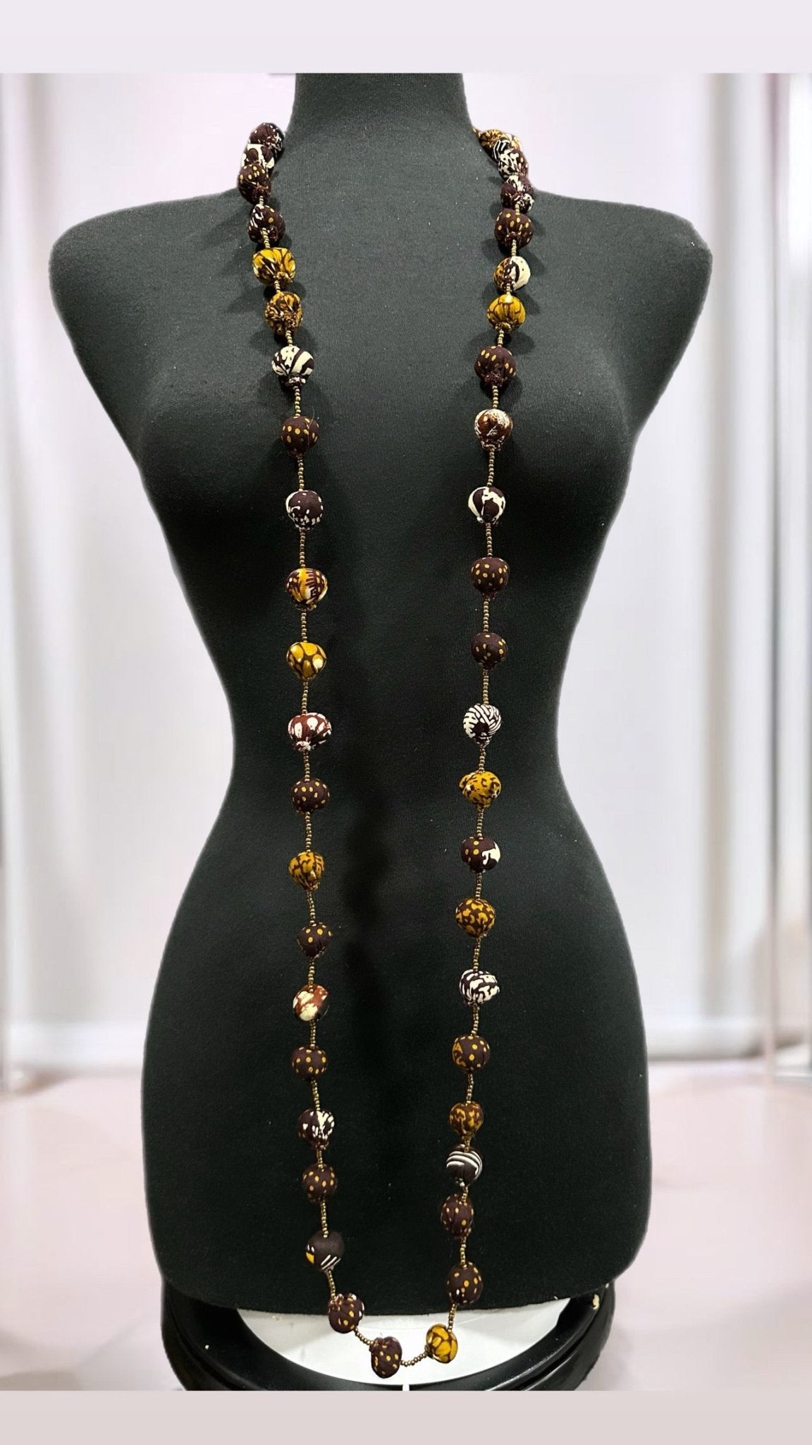 Ankara fabric balls single Necklaces