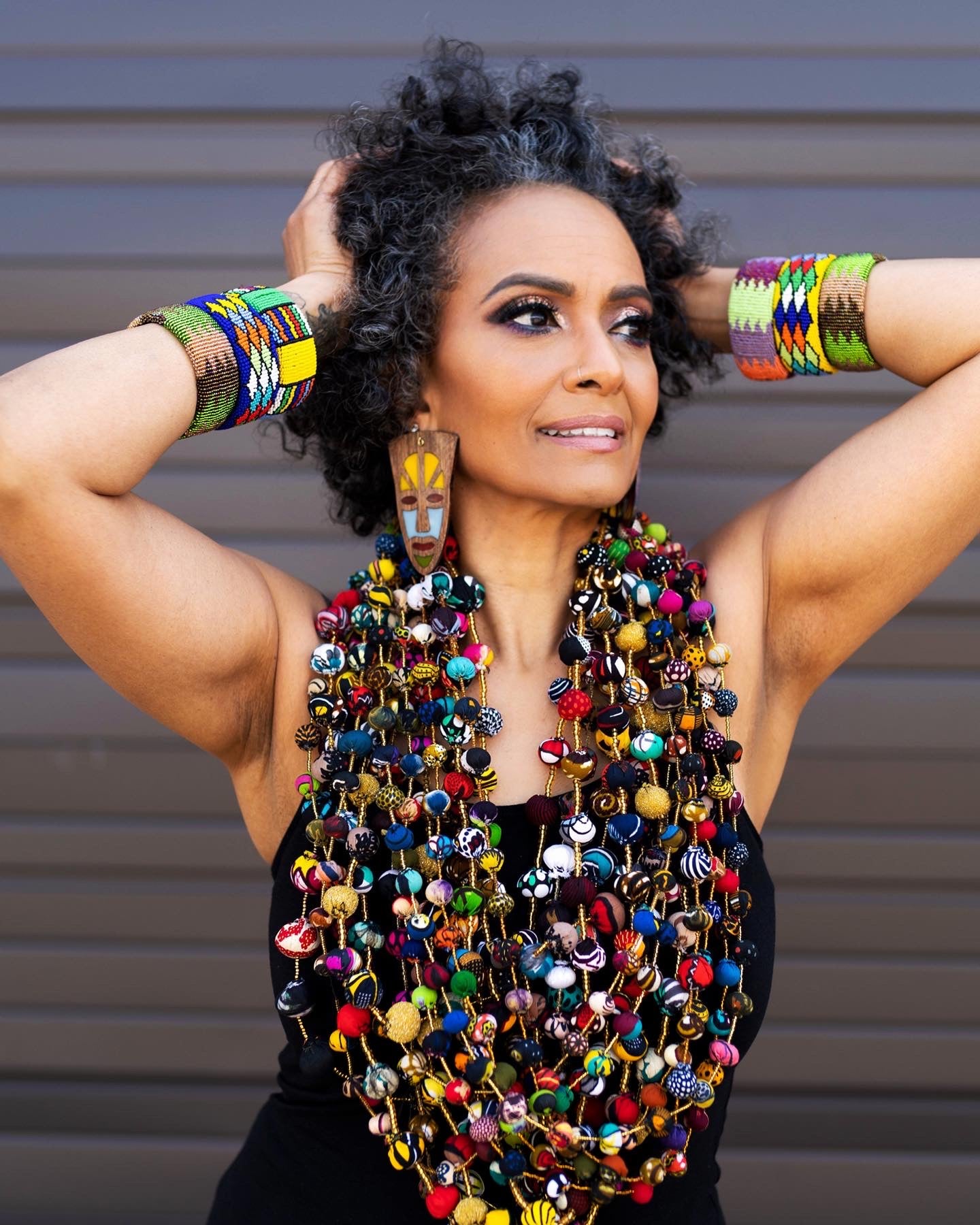 Ankara fabric balls single Necklaces