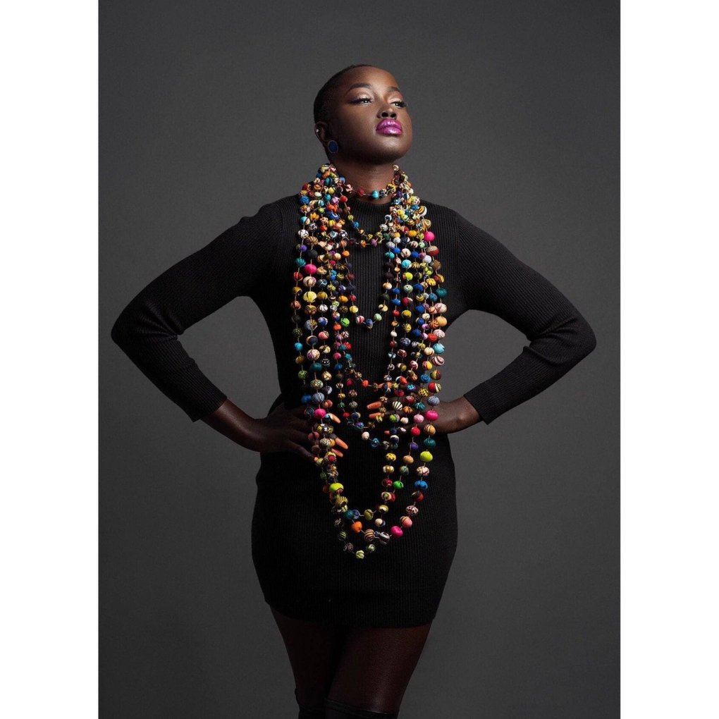 Ankara fabric balls single Necklaces