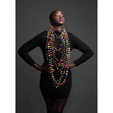 Ankara fabric balls single Necklaces
