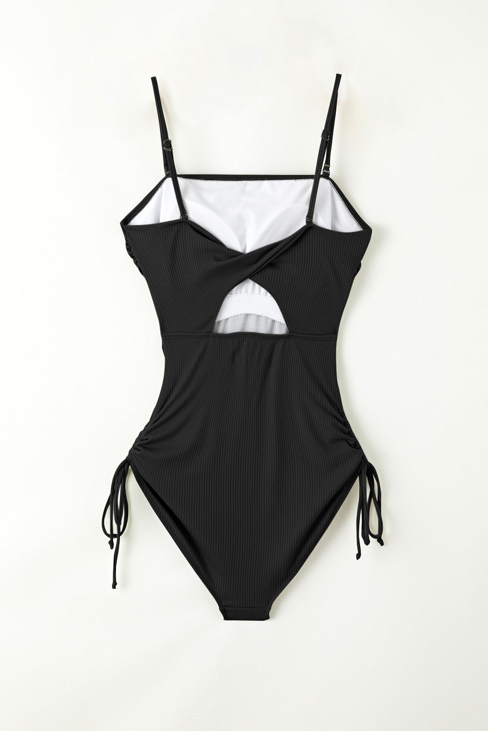 Drawstring Spaghetti Strap One-Piece Resort Swimwear