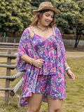 Plus Size Summer Cover Up and Shorts Set