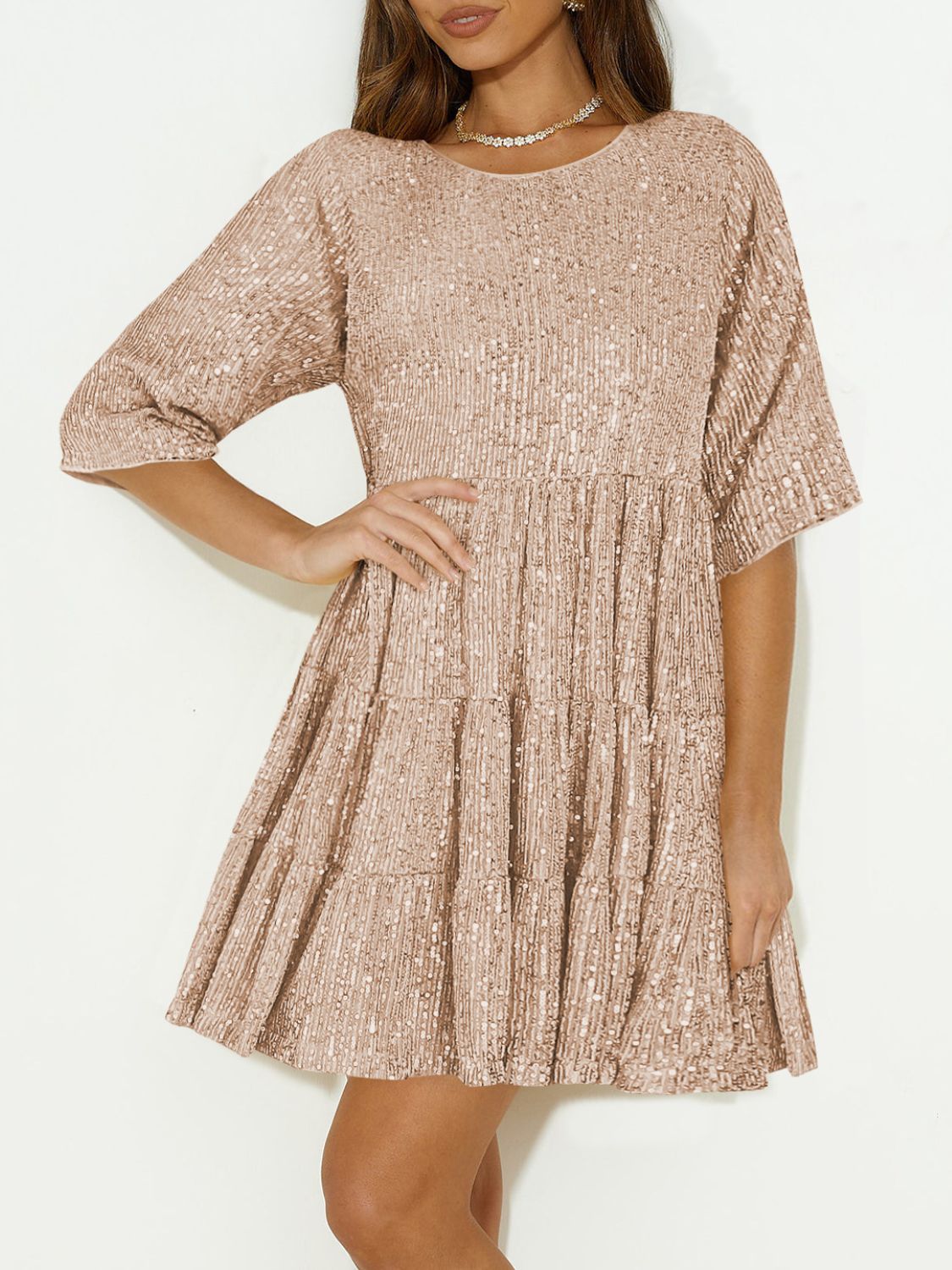 Full Size Sequin Mini Coctkail Dress