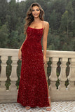 Sequin Backless Split Evening Gown