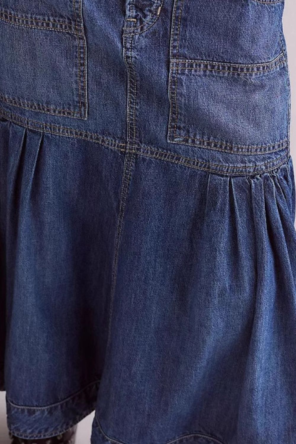 Denim Skirt with Pockets