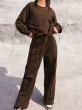 Long Sleeve Top and Elastic Waist Travel Pants Set